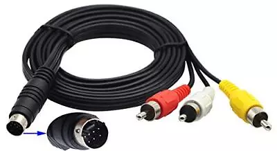3 RCA Plug To 7 Pin Mini DIN Plug Extension Cable S-Video 7 Pin DIN Male To 3... • $12.68