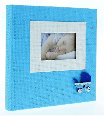 Blue Slip In Photo Album 200 6  X 4  Photos Baby Boy Keepsake Birthday Gift • £14.15