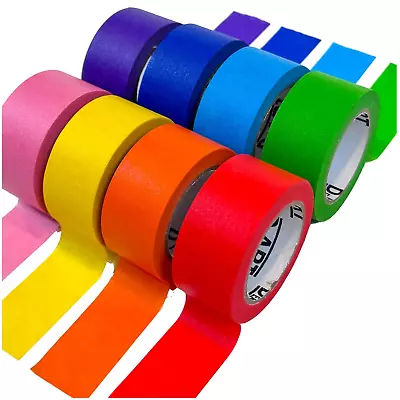 8 Colorful Rolls Of Masking Tape - 1 Inch X 11 Yard - Painters Tape Assortment - • $9.87