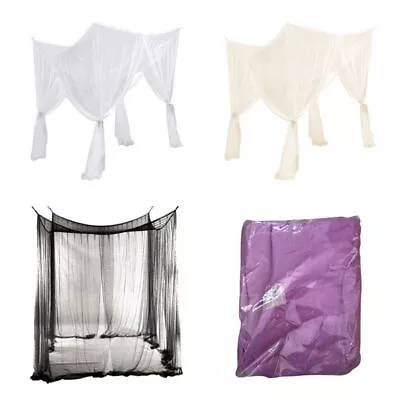 4 Corner Post Bed Canopy Elegant Mosquito Net For Full/Queen/King Size Bed • $26.99