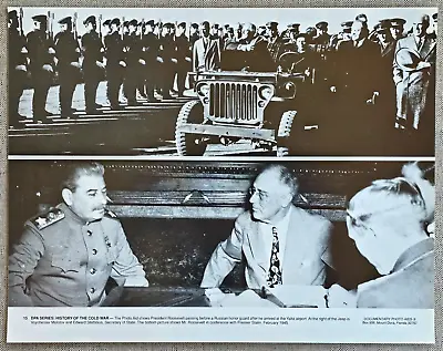 11x14 PHOTO WWII PRESIDENT FRANKLIN ROOSEVELT & JOSEPH STALIN -YALTA CONFERENCE • $13.95