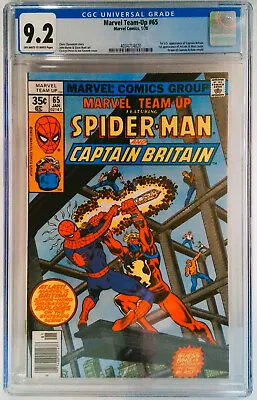 $240 • Buy MARVEL TEAM-UP Featuring SPIDER-MAN And CAPTAIN BRITAIN #65 CGC Graded ( 9.2)