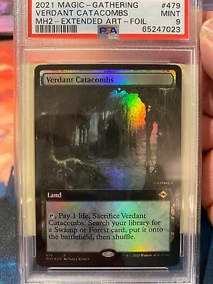 MTG Modern Horizons 2 Verdant Catacombs Extended Art Foil PSA 9 • $39.99