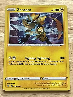 Zeraora - 061/185 - Holo Rare - Vivid Voltage - NM/M - Pokemon Card • $2.95