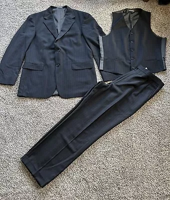 Oscar De La Renta 3-Piece SUIT Jacket 43L Vest Pants 36x31 Wool/Cashmere A24 • $99.99