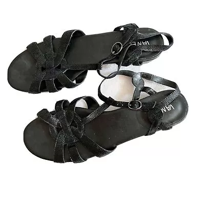 VANELi Womens Leather Multi-Strap Sandals Brandy Black 10.5 Comfort • $26.98