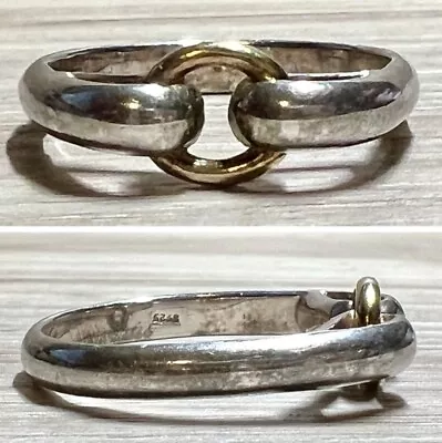 Vintage Handmade Sterling Silver & 10K Gold Cape Cod Ring Size 9.25 • $150