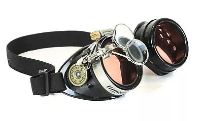 $16.99 • Buy Steampunk Goggles Bullet Shell Crazy Burning Man Costume Mad Scientist 2X Red