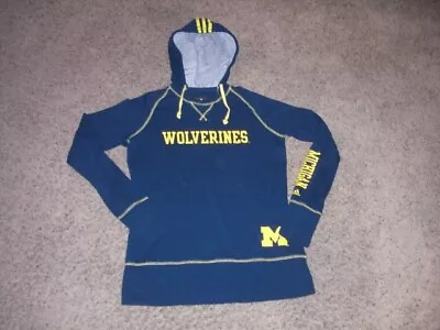 MICHIGAN WOLVERINES Adidas Thin Style Hoodie Sweatshirt Women's Medium • $12.66