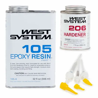 $104.33 • Buy West System Epoxy Kit 105A Resin 206A Hardener 300 Pump Set 