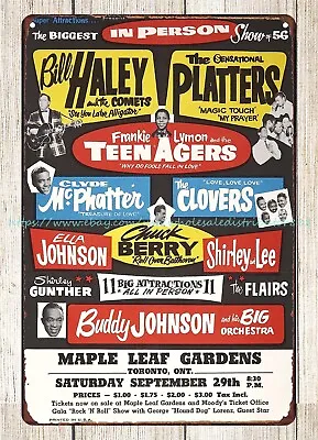 1956 Bill Haley Platters Chuck Berry Maple Leaf Gardens Concert Metal Tin Sign • $18.96
