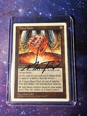 Hp Artist SIGNED MANA VAULT 5TH EDITION MARK TEDIN MTG Edh Commander Mana Rock • $42.50