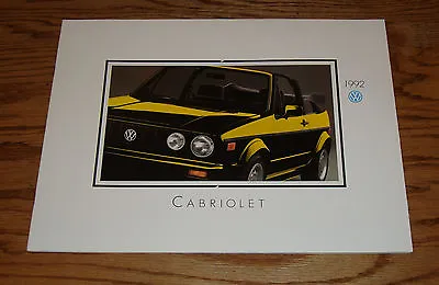 $21.50 • Buy Original 1992 Volkswagen VW Cabriolet Deluxe Sales Brochure 92