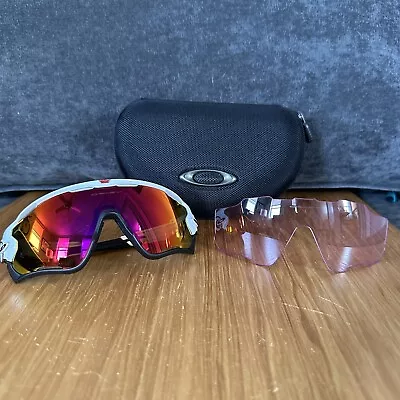 Oakley Jawbreaker Sunglasses W/ Two Lenses And Case White • $38