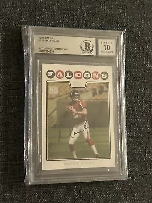 2008 Topps Matt Ryan On Card AUTO BGS AUTHENTIC Beckett 10 Rookie Card RC #331 • $137.95