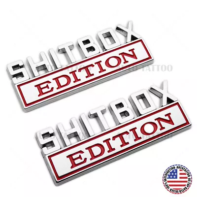 2Pcs ShitBox Edition 3D Car Truck Emblem Funny Badge Sticker Decal Decorate • $9.99