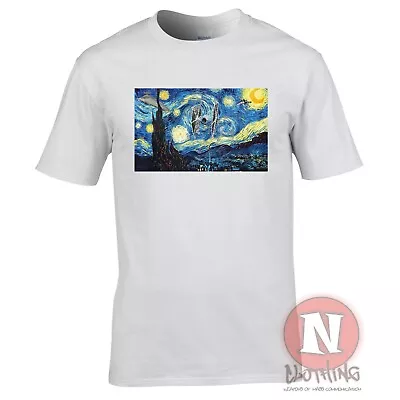 Van Gogh Starry Night Tie Fighter T-shirt Aesthetic Classic Art Tshirt Tee • £13.49