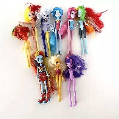 Lot Of 7 Equestria Girls My Little Pony Dolls Figures Toys Bundle • $57