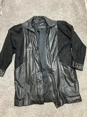$27.99 • Buy Vintage Women’s Wilsons Leather Cheetah Print Black Thinsulate Lined Coat