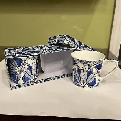 Victoria & Albert Museum Fine Bone China 2x Mugs Cups Blue White Fruit New Box • $45