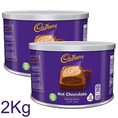 2 X Cadbury Hot Chocolate Drink Tub 1Kg Swirl Into Milk • £18.98