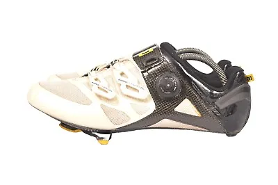 Mavic Cosmic Ultimate White/Black Road Cycling Shoes Carbon SLR 369297 USA 11 • $49.99