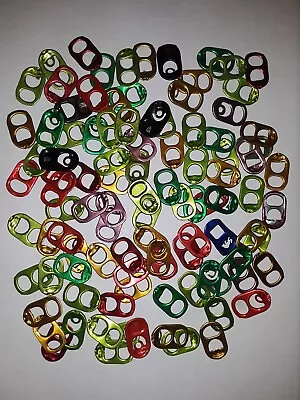 100 Multicolor Aluminum Can Tabs Soda Pop Monster Beer Recycle Repurpose Crafts • $3.99