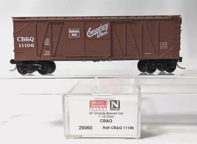 N Scale  MTL#29060 CHICAGO BURLINGTON & QUINCY 40' Outside Braced Box Car CB&Q • $12