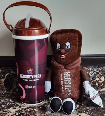 Hershey Park Season Pass Holder Plastic Travel Cup & Plush Toy Both Unused. • $15