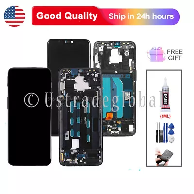 For OnePlus 6 A6000 / 6T A6010 LCD Touch Screen Digitizer Replacement ± Frame US • $33.50