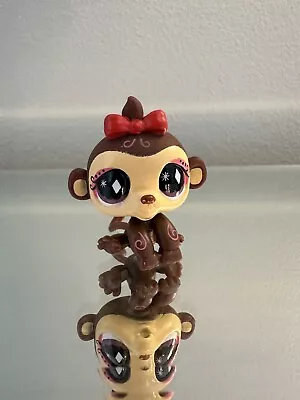 Authentic Littlest Pet Shop 2006 Monkey #714 With Bow & Diamond Eyes Genuine LPS • $3