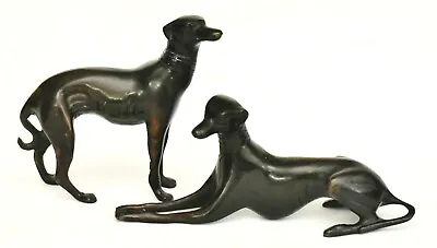 Vintage Pair Of Bronze Metal Greyhound / Whippet Dog Figures • $60