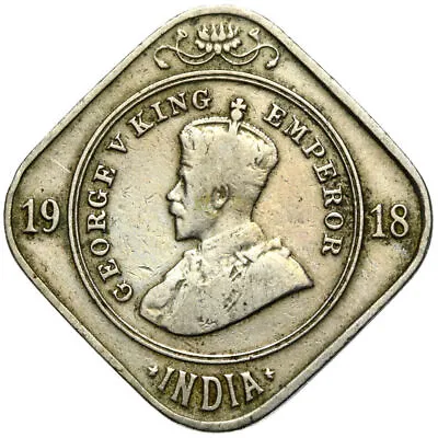 British India - George V - Coin - 2 Annas 1918 - Calcutta - CONDITION! • $16.53