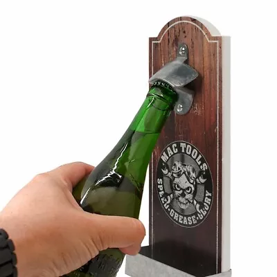 Rustic Wall Mounted Vintage Wooden Bottle Opener With Cap Ideal For Beer Lovers • $11.77