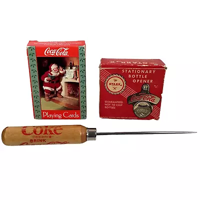 Vintage VTG Coca-Cola Starr X Bottle Opener Deck Cards Ice Pick Collectibles • $24.96