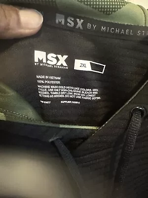 MSX By Michael Strahan Men's 2xl Sleeveless Hoodie Black & Green Camo • $21.87