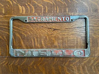 Old Vintage Metal Sacramento California Niello VW Dealership License Plate Frame • $45