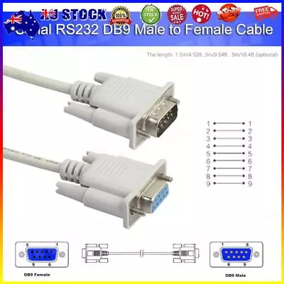 # Serial RS232 9-Pin Male To Female DB9 9-Pin Converter Extension Cable(5m) • $9.17