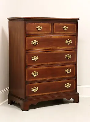 DIXIE Banded Mahogany Chippendale Chest Of Six Drawers - A • $1095