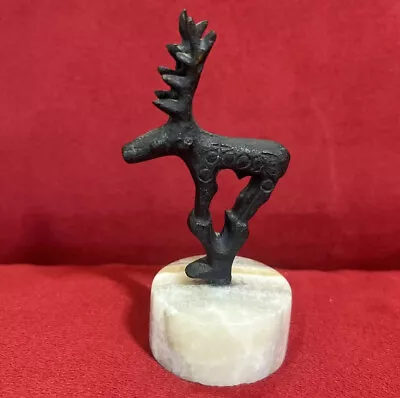 $49.99 • Buy Hittite Cast Iron Stag Deer Sculpture Turkey Anatolian Ancient Symbol Stone Base