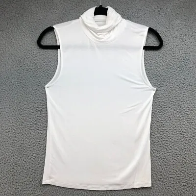 Majestic Paris Soft Touch Turtleneck Sleeveless Shirt Womens 3 Large White • $45