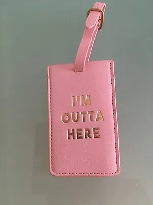 £0.99 • Buy Pink Girls Im Outta Here Novelty Fun Luggage Travel Holiday Tag Hen Party 