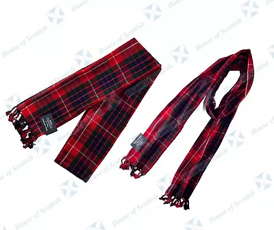 SCOTTISH FRASER RED TARTAN SCARF / SASH PLAID 90 INCH LONG WITH FRINGES BY HoS • £14.99