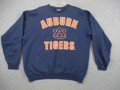 Vintage Auburn Tigers Sweatshirt XL Adult Navy Orange Logo Hanes • $19.86