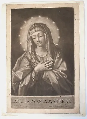 Johann Christian Leopold. 18th Century Mezzotint SANCTA MARIA MATER DEI • £87