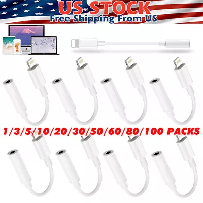 For IPhone Headphone Adapter Jack 8 Pin To 3.5mm Aux Cord Dongle Converter Lot • $124.57