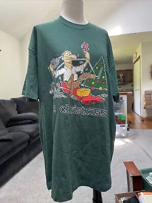 The Mister Jim Benton Christmas Mr Chtistmas  Green T Shirt Size Large USA Made • $29.89