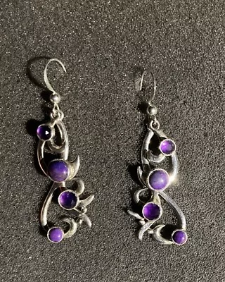 Jay King Mine Finds DTR Sterling Silver 925 Amethyst Beaded Dangle Earrings NEW! • $35