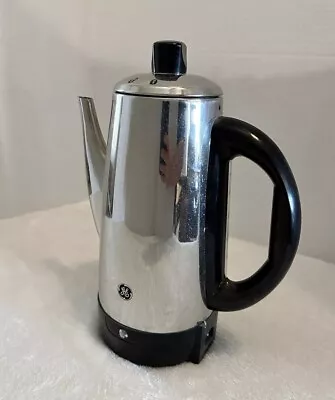 Vintage GE Percolator Chrome Coffee Maker Nice Condition Model 106856R Works!! • $30