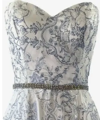 Cachet Maxi Dress Size 8 Prom Party Wedding Rhinestone Sparkle Jeweled Waist New • £37.99